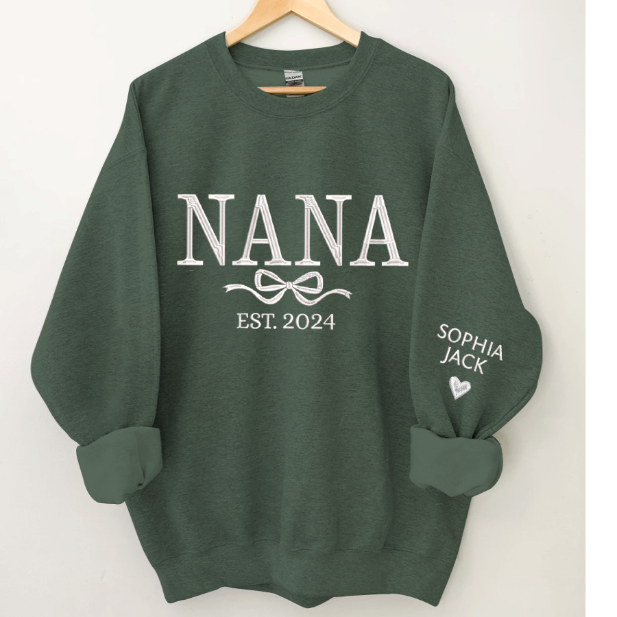 Lofaris Embroidered Custom Grandma Mama Est Sweatshirt