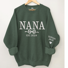 Lofaris Embroidered Custom Grandma Mama Est Sweatshirt