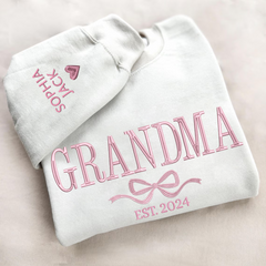 Lofaris Embroidered Custom Grandma Mama Est Sweatshirt