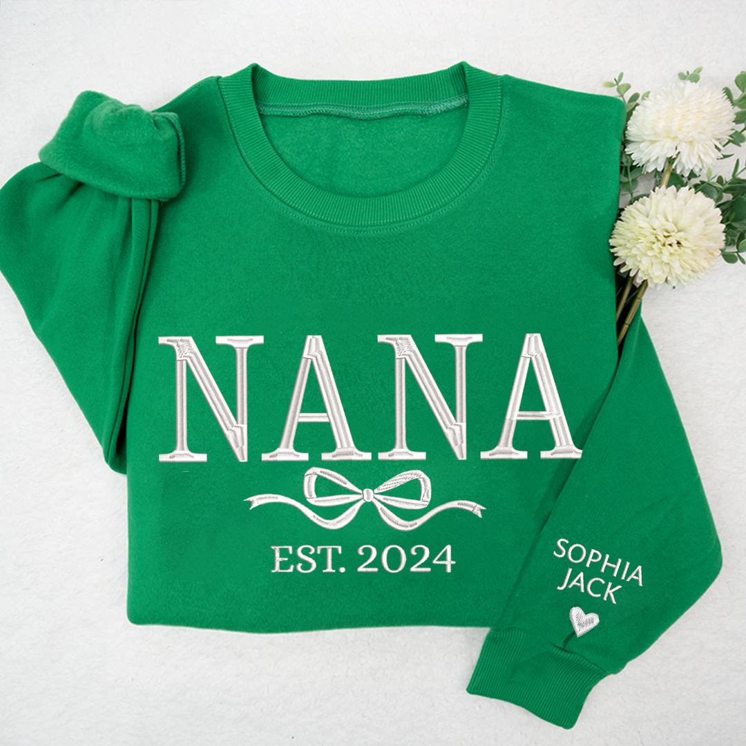 Lofaris Embroidered Custom Grandma Mama Est Sweatshirt