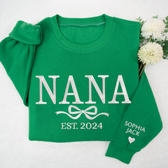 Lofaris Embroidered Custom Grandma Mama Est Sweatshirt