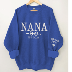 Lofaris Embroidered Custom Grandma Mama Est Sweatshirt