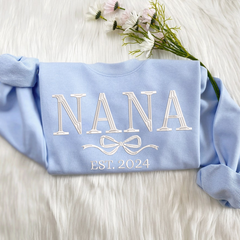 Lofaris Embroidered Custom Grandma Mama Est Sweatshirt