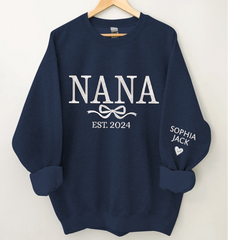 Lofaris Embroidered Custom Grandma Mama Est Sweatshirt