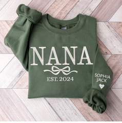 Lofaris Embroidered Custom Grandma Mama Est Sweatshirt