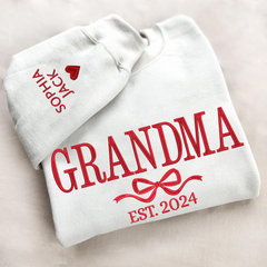 Lofaris Embroidered Custom Grandma Mama Est Sweatshirt