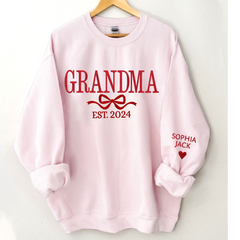 Lofaris Embroidered Custom Grandma Mama Est Sweatshirt