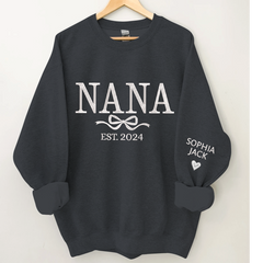 Lofaris Embroidered Custom Grandma Mama Est Sweatshirt
