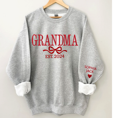 Lofaris Embroidered Custom Grandma Mama Est Sweatshirt