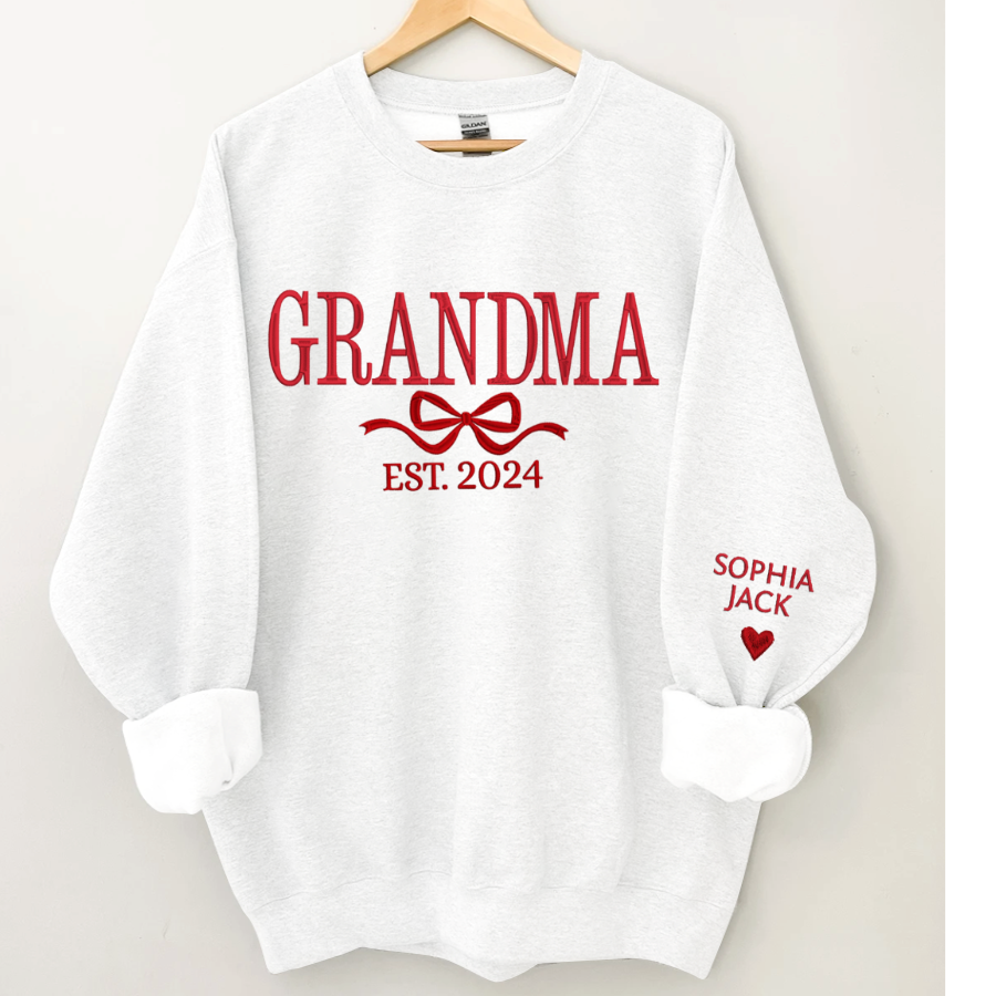 Lofaris Embroidered Custom Grandma Mama Est Sweatshirt