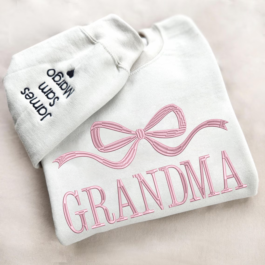 Lofaris Embroidered Custom Name Mimi Nana Mama Sweatshirt