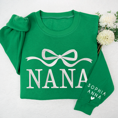 Lofaris Embroidered Custom Name Mimi Nana Mama Sweatshirt