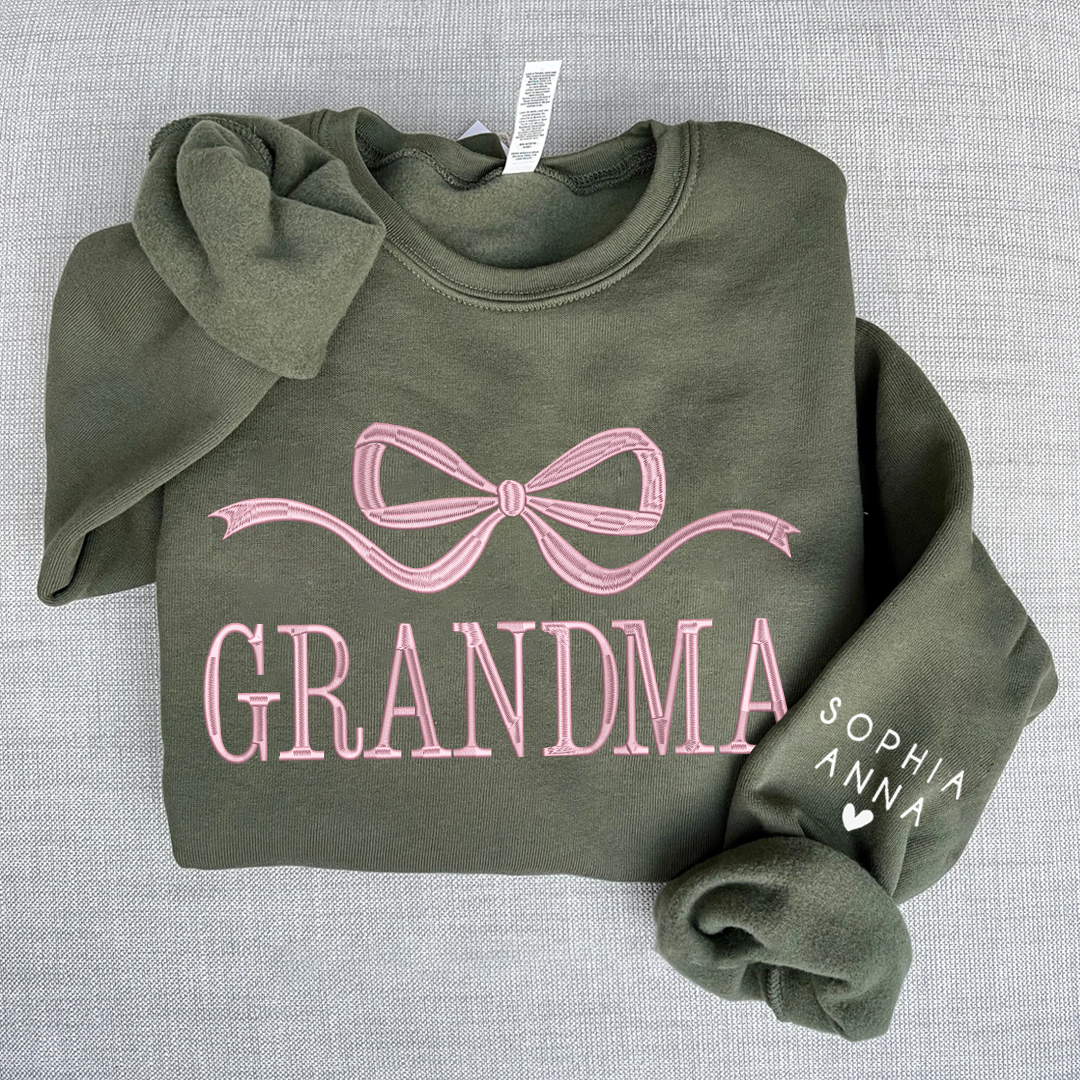 Lofaris Embroidered Custom Name Mimi Nana Mama Sweatshirt