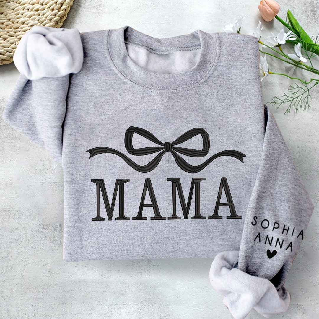Lofaris Embroidered Custom Name Mimi Nana Mama Sweatshirt