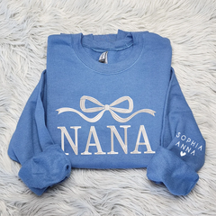 Lofaris Embroidered Custom Name Mimi Nana Mama Sweatshirt