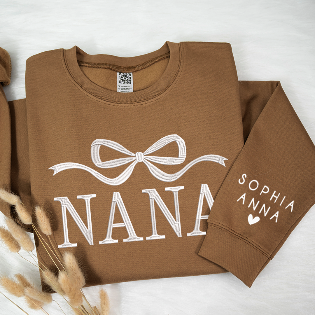 Lofaris Embroidered Custom Name Mimi Nana Mama Sweatshirt