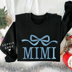 Lofaris Embroidered Custom Name Mimi Nana Mama Sweatshirt