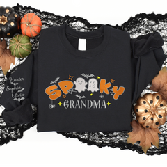 Lofaris Embroidered Cute Spooky Grandma Custom Sweatshirt