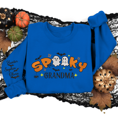 Lofaris Embroidered Cute Spooky Grandma Custom Sweatshirt