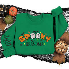 Lofaris Embroidered Cute Spooky Grandma Custom Sweatshirt