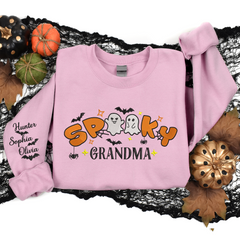 Lofaris Embroidered Cute Spooky Grandma Custom Sweatshirt