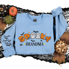 Lofaris Embroidered Cute Spooky Grandma Custom Sweatshirt