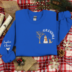 Lofaris Custom Embroidered Snowman Grandma Gift Sweatshirt