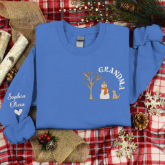 Lofaris Custom Embroidered Snowman Grandma Gift Sweatshirt