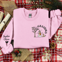 Lofaris Custom Embroidered Snowman Grandma Gift Sweatshirt
