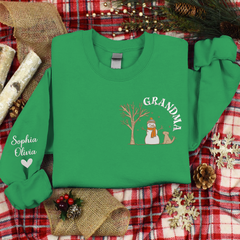 Lofaris Custom Embroidered Snowman Grandma Gift Sweatshirt
