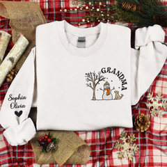 Lofaris Custom Embroidered Snowman Grandma Gift Sweatshirt