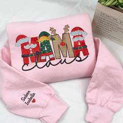 Lofaris Embroidery Mama Claus Christma Custom Sweatshirt