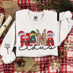 Lofaris Embroidery Mama Claus Christma Custom Sweatshirt
