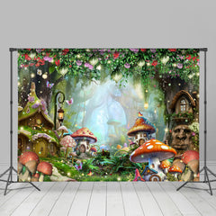 Lofaris Enchanted Forest Mushroom Trees Spring Backdrop