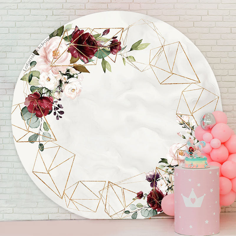 Lofaris Engagement Floral Marbling Round Wedding Backdrop