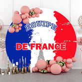 Lofaris Equipe De France Flag Eiffel Tower Round Backdrop