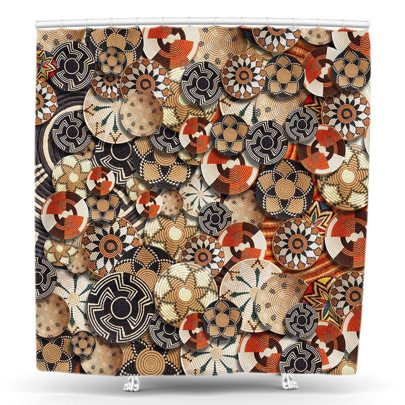 Lofaris Ethiopian Traditional Patterns Basket Shower Curtain