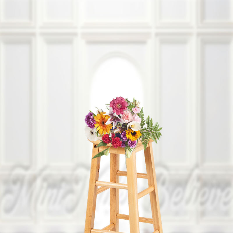 Lofaris European White Wall Arch Door Backdrop For Photo