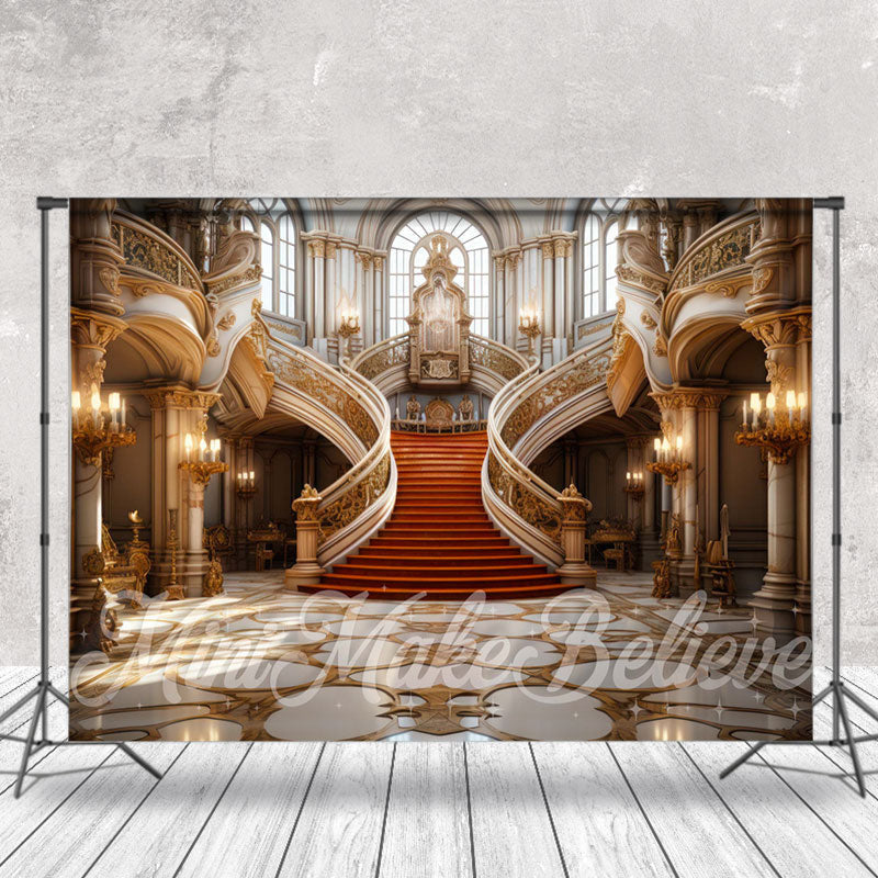 Lofaris Exquisite Gold Carving Palace Architecture Backdrop