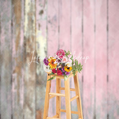 Lofaris Faded Pink Vintage Wooden Texture Wall Photo Backdrop
