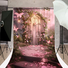 Lofaris Fairy Forest Wooden Door Butterfly Sweep Backdrop