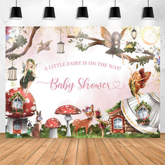 Lofaris Fairy Mushroom House Girls Baby Shower Backdrop