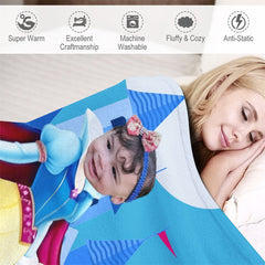 Lofaris Fairy Princess Castle Moon Girl Custom Photo Blanket