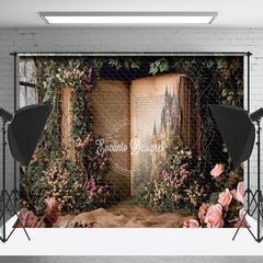 Lofaris Fairy Tale Castle Book Story Window Spring Backdrop