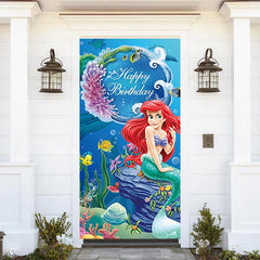 Lofaris Fairy Tale Mermaid Undersea Birthday Door Cover