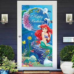 Lofaris Fairy Tale Mermaid Undersea Birthday Door Cover
