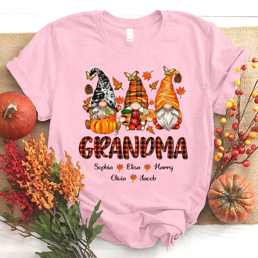 Lofaris Fall Gnome Thanksgiving Day Grandma Kids T - Shirt