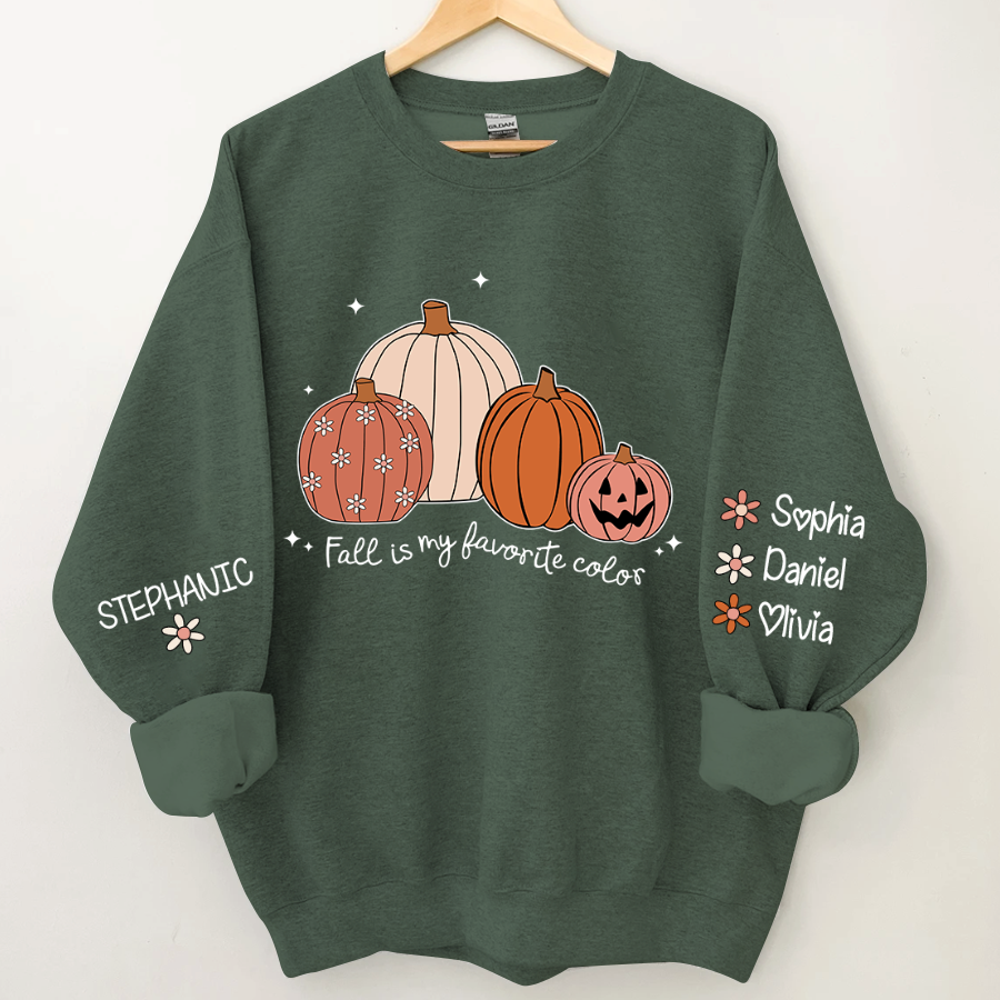 Lofaris Fall Vibes Pumpkin Custom Name CTH01 Sweatshirt