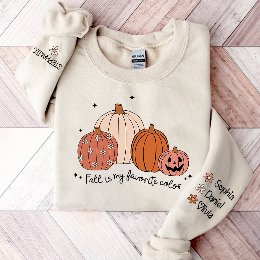 Lofaris Fall Vibes Pumpkin Custom Name CTH01 Sweatshirt