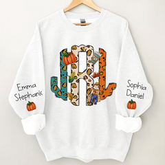 Lofaris Fall Monogram Letters Custom Name And Kids CTH01 Sweatshirt